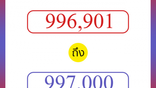 วิธีนับตัวเลขภาษาอังกฤษ 996901 ถึง 997000 เอาไว้คุยกับชาวต่างชาติ