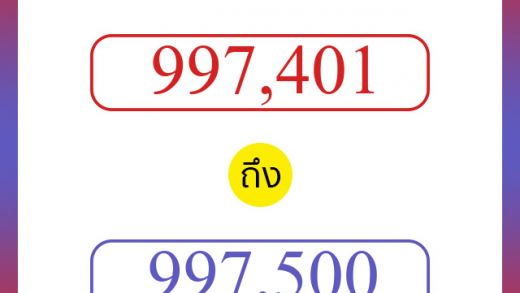 วิธีนับตัวเลขภาษาอังกฤษ 997401 ถึง 997500 เอาไว้คุยกับชาวต่างชาติ