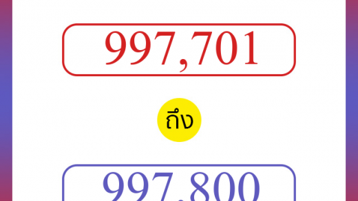 วิธีนับตัวเลขภาษาอังกฤษ 997701 ถึง 997800 เอาไว้คุยกับชาวต่างชาติ