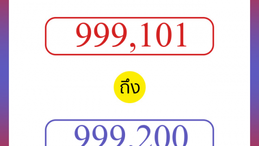 วิธีนับตัวเลขภาษาอังกฤษ 999101 ถึง 999200 เอาไว้คุยกับชาวต่างชาติ