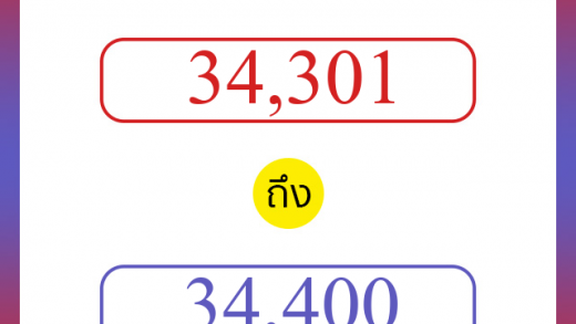 วิธีนับตัวเลขภาษาอังกฤษ 34301 ถึง 34400 เอาไว้คุยกับชาวต่างชาติ