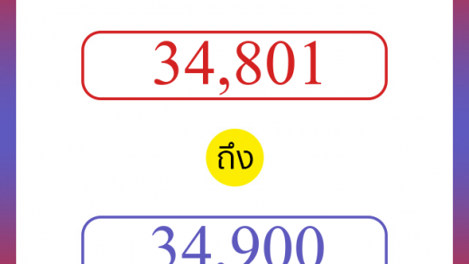 วิธีนับตัวเลขภาษาอังกฤษ 34801 ถึง 34900 เอาไว้คุยกับชาวต่างชาติ