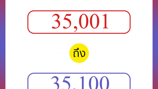 วิธีนับตัวเลขภาษาอังกฤษ 35001 ถึง 35100 เอาไว้คุยกับชาวต่างชาติ