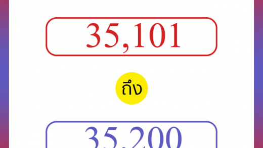 วิธีนับตัวเลขภาษาอังกฤษ 35101 ถึง 35200 เอาไว้คุยกับชาวต่างชาติ