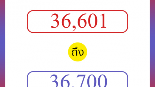 วิธีนับตัวเลขภาษาอังกฤษ 36601 ถึง 36700 เอาไว้คุยกับชาวต่างชาติ