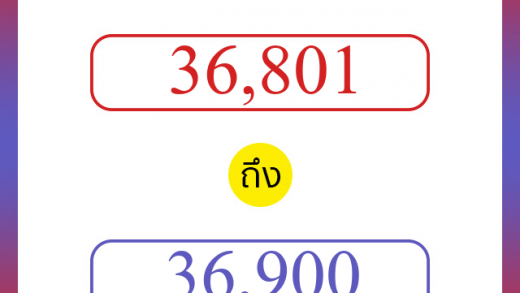 วิธีนับตัวเลขภาษาอังกฤษ 36801 ถึง 36900 เอาไว้คุยกับชาวต่างชาติ