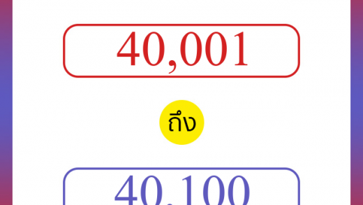 วิธีนับตัวเลขภาษาอังกฤษ 40001 ถึง 40100 เอาไว้คุยกับชาวต่างชาติ