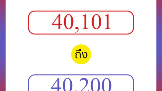 วิธีนับตัวเลขภาษาอังกฤษ 40101 ถึง 40200 เอาไว้คุยกับชาวต่างชาติ