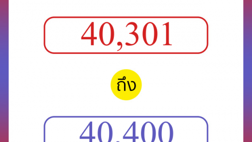 วิธีนับตัวเลขภาษาอังกฤษ 40301 ถึง 40400 เอาไว้คุยกับชาวต่างชาติ