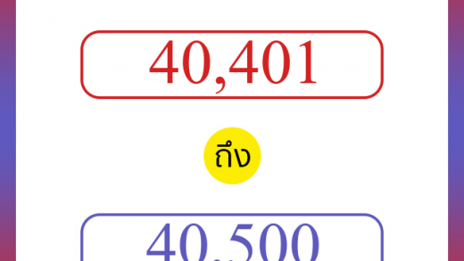 วิธีนับตัวเลขภาษาอังกฤษ 40401 ถึง 40500 เอาไว้คุยกับชาวต่างชาติ