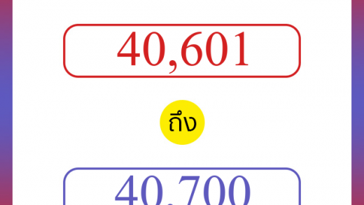 วิธีนับตัวเลขภาษาอังกฤษ 40601 ถึง 40700 เอาไว้คุยกับชาวต่างชาติ