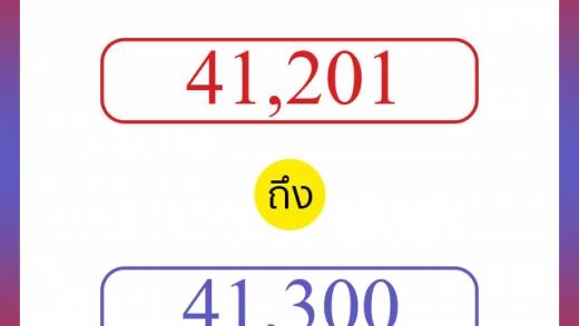 วิธีนับตัวเลขภาษาอังกฤษ 41201 ถึง 41300 เอาไว้คุยกับชาวต่างชาติ