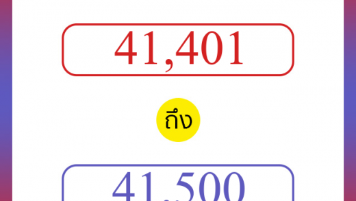 วิธีนับตัวเลขภาษาอังกฤษ 41401 ถึง 41500 เอาไว้คุยกับชาวต่างชาติ