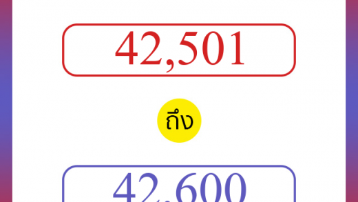 วิธีนับตัวเลขภาษาอังกฤษ 42501 ถึง 42600 เอาไว้คุยกับชาวต่างชาติ