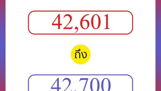 วิธีนับตัวเลขภาษาอังกฤษ 42601 ถึง 42700 เอาไว้คุยกับชาวต่างชาติ