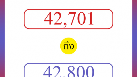 วิธีนับตัวเลขภาษาอังกฤษ 42701 ถึง 42800 เอาไว้คุยกับชาวต่างชาติ