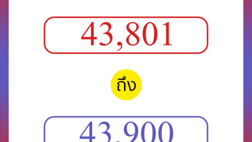 วิธีนับตัวเลขภาษาอังกฤษ 43801 ถึง 43900 เอาไว้คุยกับชาวต่างชาติ