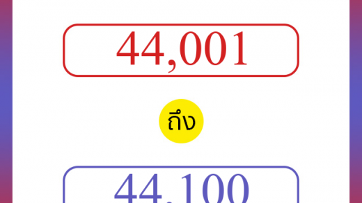 วิธีนับตัวเลขภาษาอังกฤษ 44001 ถึง 44100 เอาไว้คุยกับชาวต่างชาติ