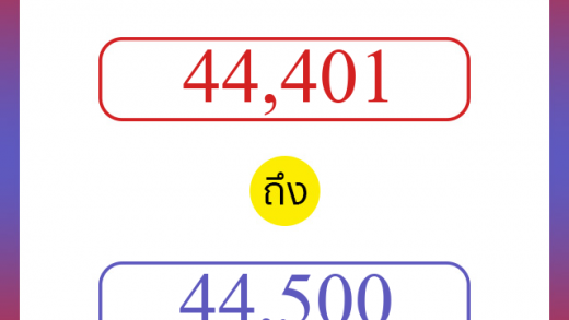 วิธีนับตัวเลขภาษาอังกฤษ 44401 ถึง 44500 เอาไว้คุยกับชาวต่างชาติ
