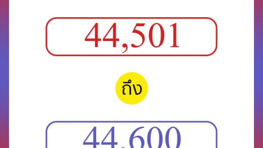 วิธีนับตัวเลขภาษาอังกฤษ 44501 ถึง 44600 เอาไว้คุยกับชาวต่างชาติ
