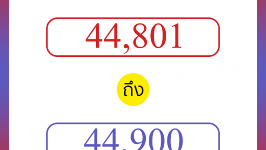วิธีนับตัวเลขภาษาอังกฤษ 44801 ถึง 44900 เอาไว้คุยกับชาวต่างชาติ