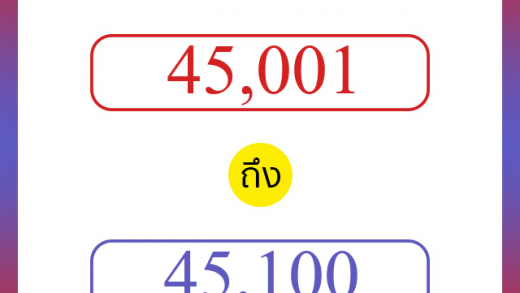 วิธีนับตัวเลขภาษาอังกฤษ 45001 ถึง 45100 เอาไว้คุยกับชาวต่างชาติ