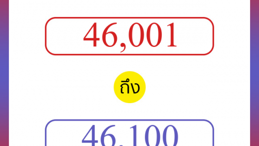 วิธีนับตัวเลขภาษาอังกฤษ 46001 ถึง 46100 เอาไว้คุยกับชาวต่างชาติ