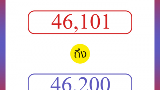 วิธีนับตัวเลขภาษาอังกฤษ 46101 ถึง 46200 เอาไว้คุยกับชาวต่างชาติ