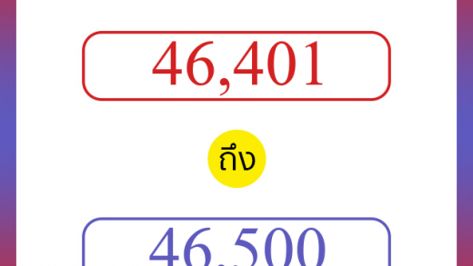 วิธีนับตัวเลขภาษาอังกฤษ 46401 ถึง 46500 เอาไว้คุยกับชาวต่างชาติ