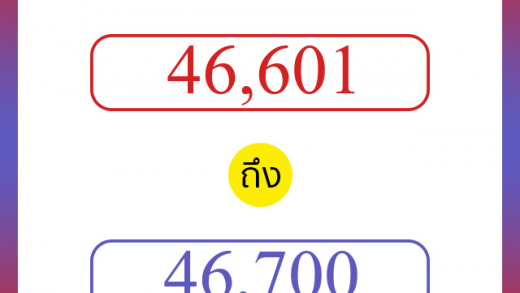 วิธีนับตัวเลขภาษาอังกฤษ 46601 ถึง 46700 เอาไว้คุยกับชาวต่างชาติ