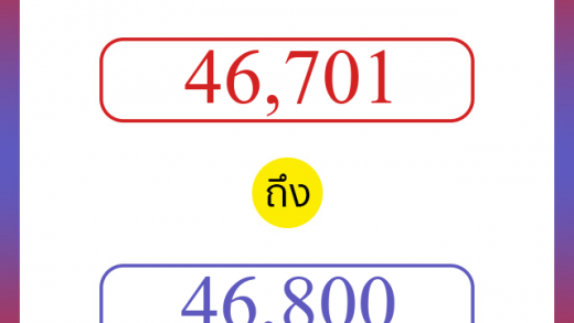 วิธีนับตัวเลขภาษาอังกฤษ 46701 ถึง 46800 เอาไว้คุยกับชาวต่างชาติ