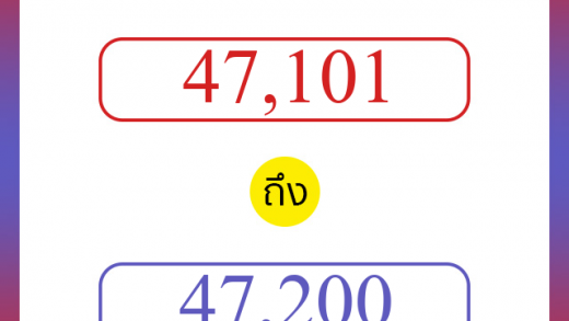 วิธีนับตัวเลขภาษาอังกฤษ 47101 ถึง 47200 เอาไว้คุยกับชาวต่างชาติ