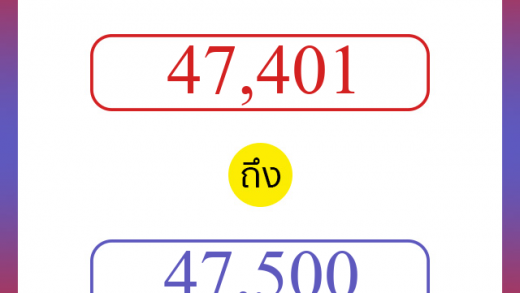 วิธีนับตัวเลขภาษาอังกฤษ 47401 ถึง 47500 เอาไว้คุยกับชาวต่างชาติ