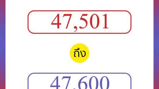 วิธีนับตัวเลขภาษาอังกฤษ 47501 ถึง 47600 เอาไว้คุยกับชาวต่างชาติ