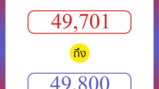 วิธีนับตัวเลขภาษาอังกฤษ 49701 ถึง 49800 เอาไว้คุยกับชาวต่างชาติ