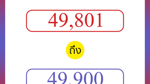 วิธีนับตัวเลขภาษาอังกฤษ 49801 ถึง 49900 เอาไว้คุยกับชาวต่างชาติ