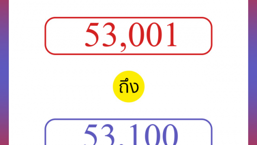 วิธีนับตัวเลขภาษาอังกฤษ 53001 ถึง 53100 เอาไว้คุยกับชาวต่างชาติ
