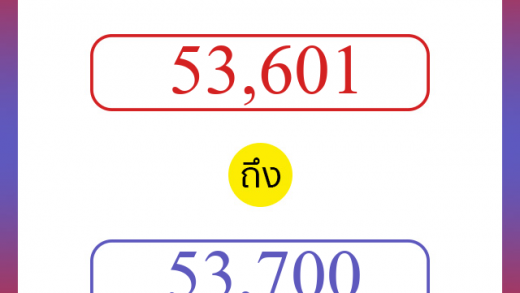 วิธีนับตัวเลขภาษาอังกฤษ 53601 ถึง 53700 เอาไว้คุยกับชาวต่างชาติ