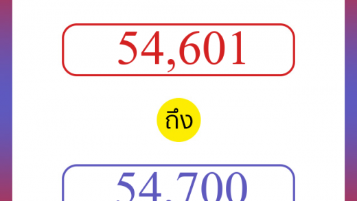 วิธีนับตัวเลขภาษาอังกฤษ 54601 ถึง 54700 เอาไว้คุยกับชาวต่างชาติ