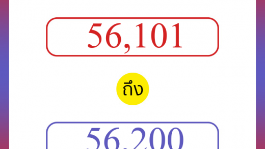 วิธีนับตัวเลขภาษาอังกฤษ 56101 ถึง 56200 เอาไว้คุยกับชาวต่างชาติ