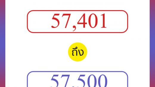 วิธีนับตัวเลขภาษาอังกฤษ 57401 ถึง 57500 เอาไว้คุยกับชาวต่างชาติ