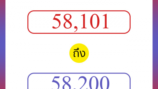 วิธีนับตัวเลขภาษาอังกฤษ 58101 ถึง 58200 เอาไว้คุยกับชาวต่างชาติ