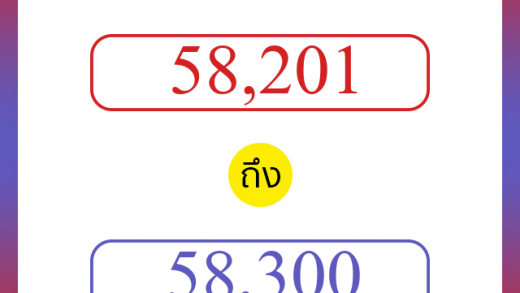 วิธีนับตัวเลขภาษาอังกฤษ 58201 ถึง 58300 เอาไว้คุยกับชาวต่างชาติ