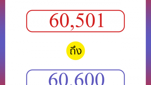วิธีนับตัวเลขภาษาอังกฤษ 60501 ถึง 60600 เอาไว้คุยกับชาวต่างชาติ