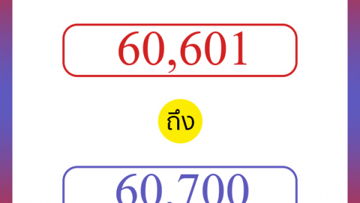 วิธีนับตัวเลขภาษาอังกฤษ 60601 ถึง 60700 เอาไว้คุยกับชาวต่างชาติ