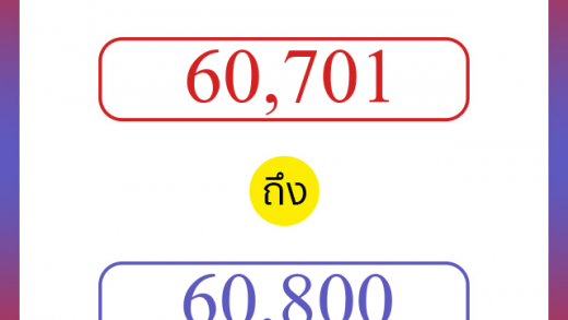 วิธีนับตัวเลขภาษาอังกฤษ 60701 ถึง 60800 เอาไว้คุยกับชาวต่างชาติ