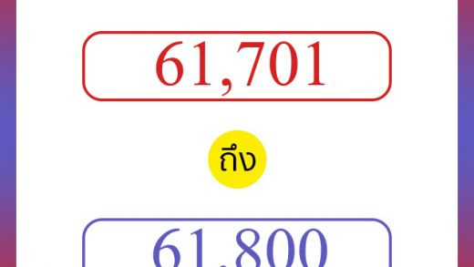 วิธีนับตัวเลขภาษาอังกฤษ 61701 ถึง 61800 เอาไว้คุยกับชาวต่างชาติ