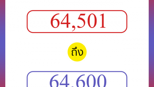 วิธีนับตัวเลขภาษาอังกฤษ 64501 ถึง 64600 เอาไว้คุยกับชาวต่างชาติ