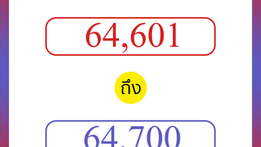 วิธีนับตัวเลขภาษาอังกฤษ 64601 ถึง 64700 เอาไว้คุยกับชาวต่างชาติ