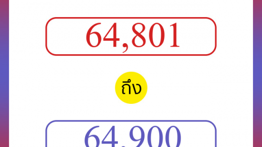 วิธีนับตัวเลขภาษาอังกฤษ 64801 ถึง 64900 เอาไว้คุยกับชาวต่างชาติ